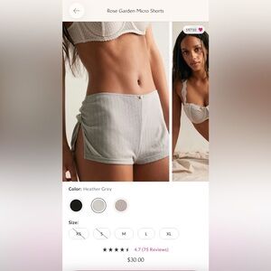 Free People Rose Garden Micro Shorts